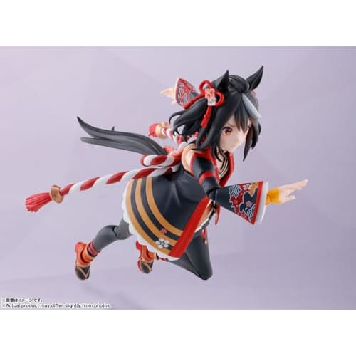 TAMASHII NATIONS S.H.Figuarts Uma Musume Pretty Derby Kitasan Black, примерно 140 мм, окрашенная подвижная фигурка из ПВХ и АБС