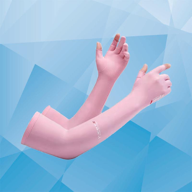 Унисекс Рукава из ледяного шелка для защиты от солнца на весну/лето – Дышащие, конструкция без двух пальцев для вождения и езды