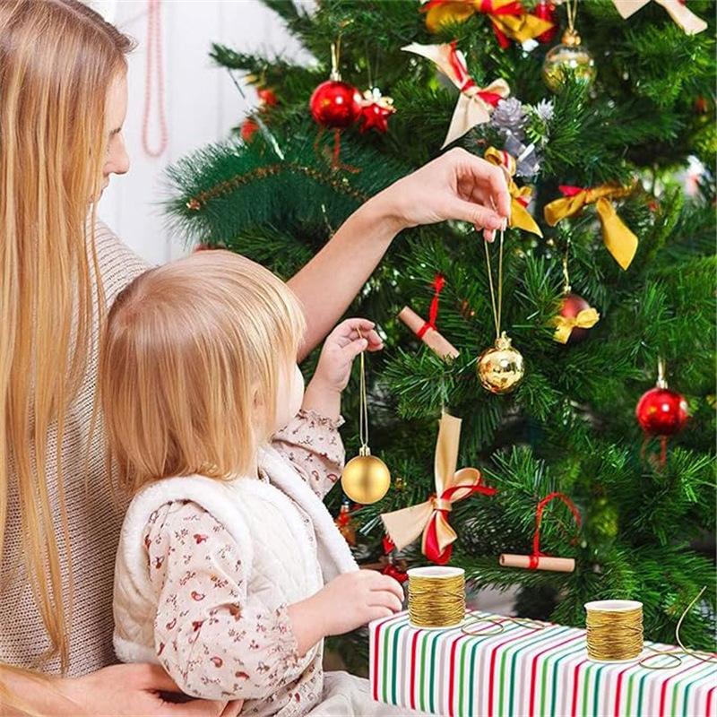 1 мм веревка для бирок, неэластичная веревка, цветная веревка с зеленым луком, шнурок для рождественских колокольчиков, веревка для поздравительных открыток 100 метров