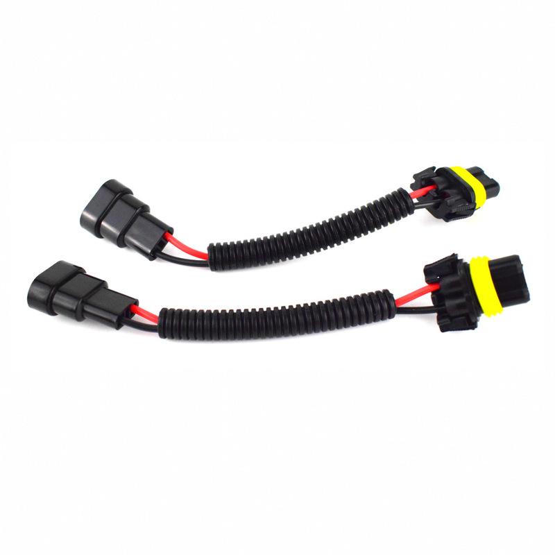 2Pcs H11 Male To HB3 9005 HB4 9006 Female Plug Connector Wiring Harness Car Headlight Fog Light Socket Adapter Cable