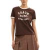 Coach Хлопковая футболка с круглым вырезом и короткими рукавами с принтом логотипа Женские топы CBO87-BRN