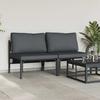 Garden Furniture with Cushions 2 Pieces Anthracite 80 x 80 x 71 cm Steel
