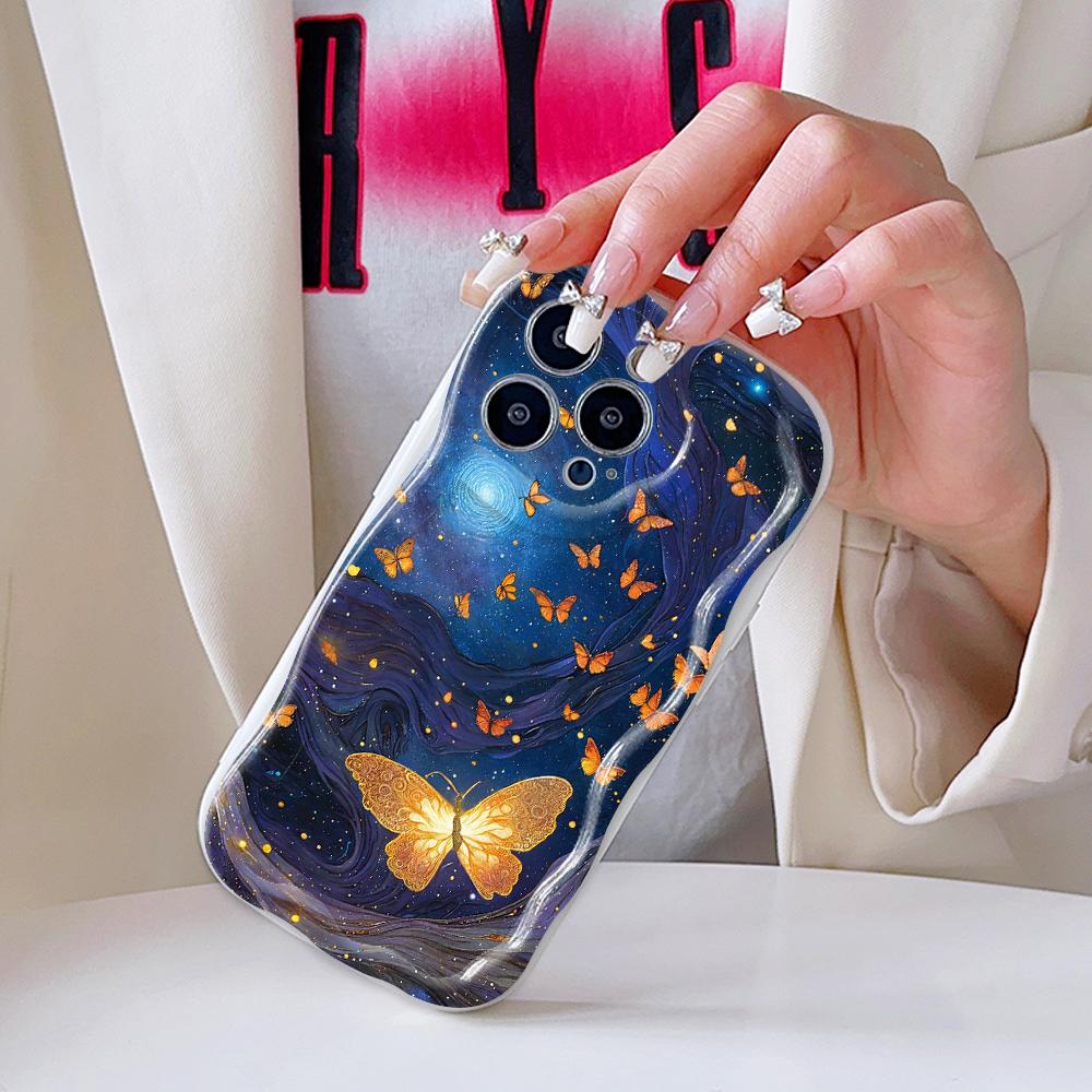 Мультяшный узор кремовая текстура чехол волнистый край мягкий силиконовый чехол для телефона чехол для iPhone Samsung Huawei Honor Xiaomi Redmi Infinix Tecno