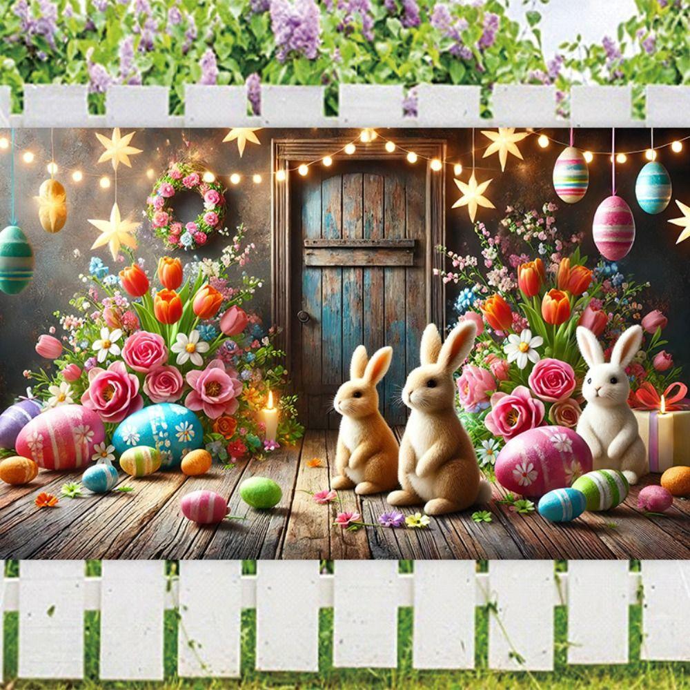 Cartoon Easter Photography Backdrop 180*110cm Easter Hanging Banner Photography Props
