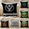 Подушка-чехол Jägermeister-r с логотипом, шелковистый короткий плюш, чехол для диванной подушки, скрытая молния, мягкий пылезащитный чехол для домашнего декора