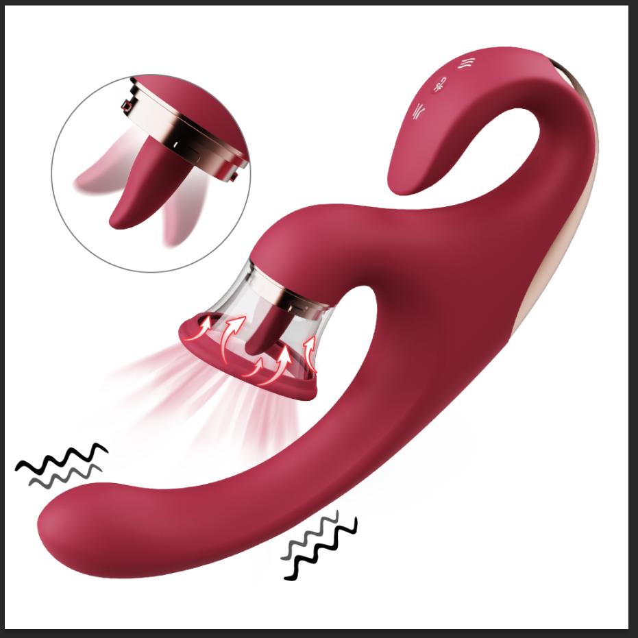 S-hande OEM Tongue Licking Rabbit Vibrator Fits Precisely Clitoris Sucking Stimulator g Spot Vibrator Sex Toy for Women