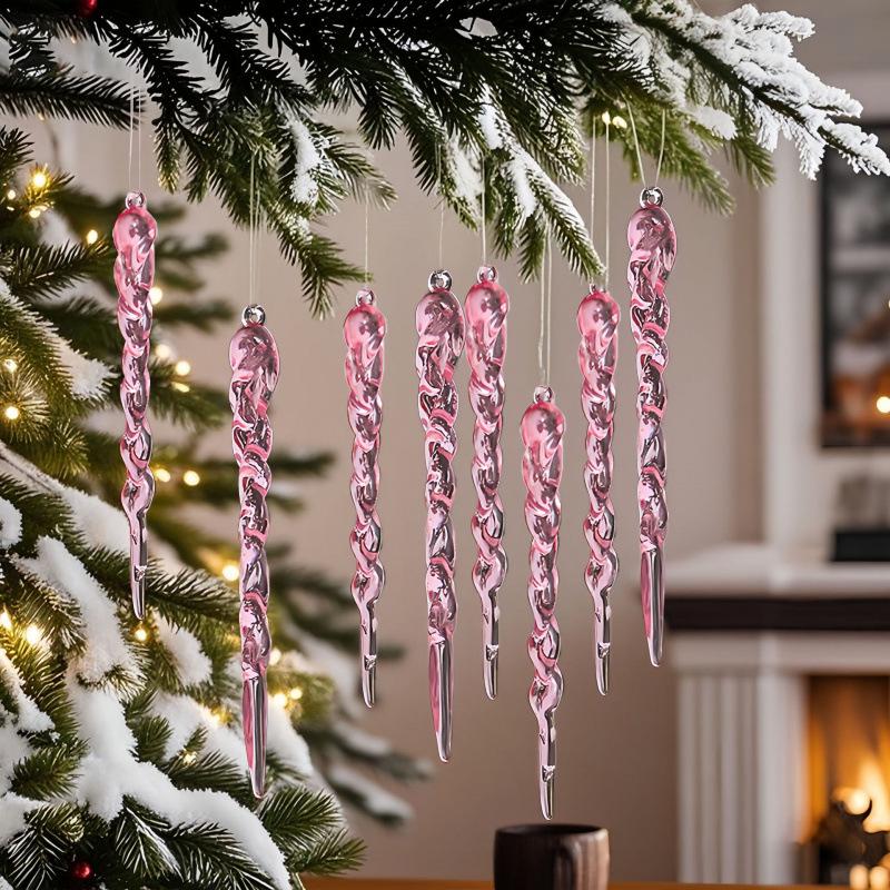 Креативные прозрачные елочные игрушки в виде сосулек: Новые спиральные рождественские украшения