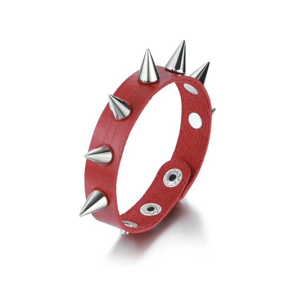 Браслет с шипами и заклепками, черный кожаный браслет-манжета с заклепками, панк-браслет, готический альтернативный браслет на запястье для мужчин и женщин, панк-аксессуары