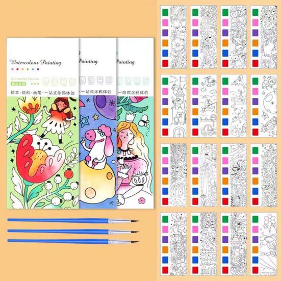 1/2/3/4 шт. Карманная книга для рисования акварелью, яркие цвета, закладка своими руками, веселая детская акварельная картина