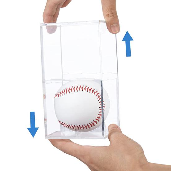 3 шт. Витрины для бейсбольных мячей Высокая прочность Пыленепроницаемые Прозрачные Защищенные от УФ-лучей Витрины-подставки для бейсбольных мячей