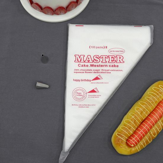 100 Pcs Pastry Bags Food Grade Disposable Piping Bags Transparent Leakproof No Odor Frosting Cakes Cookies Decoration Icing Piping Bags