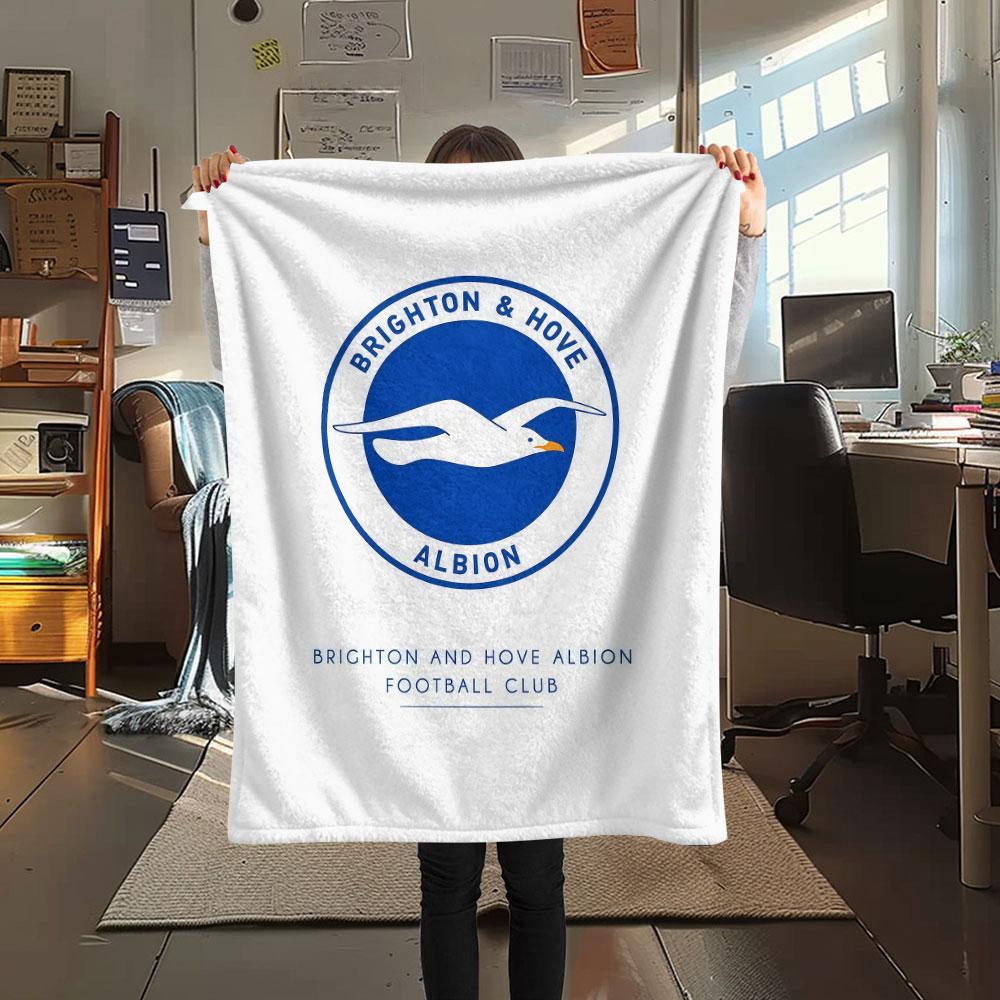 1PC Brighton & Hove Albion Patterned Flannel Blanket Suitable For All Seasons for Home Decor Warmth and Comfort Gifts Holiday Present
