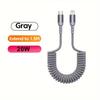 PD 20W USB Type C Spring Car Fast Charging Cable for iPhone 14 13 12 11 Pro Max USB C Data Cord for iPad USB C Wire