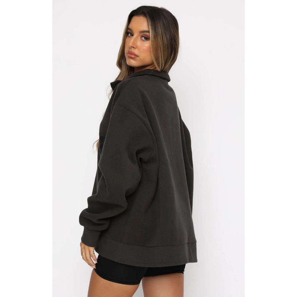 Осень и зима Новая повседневная толстовка с капюшоном с коротким воротником и застежкой-молнией с длинными рукавами и принтом