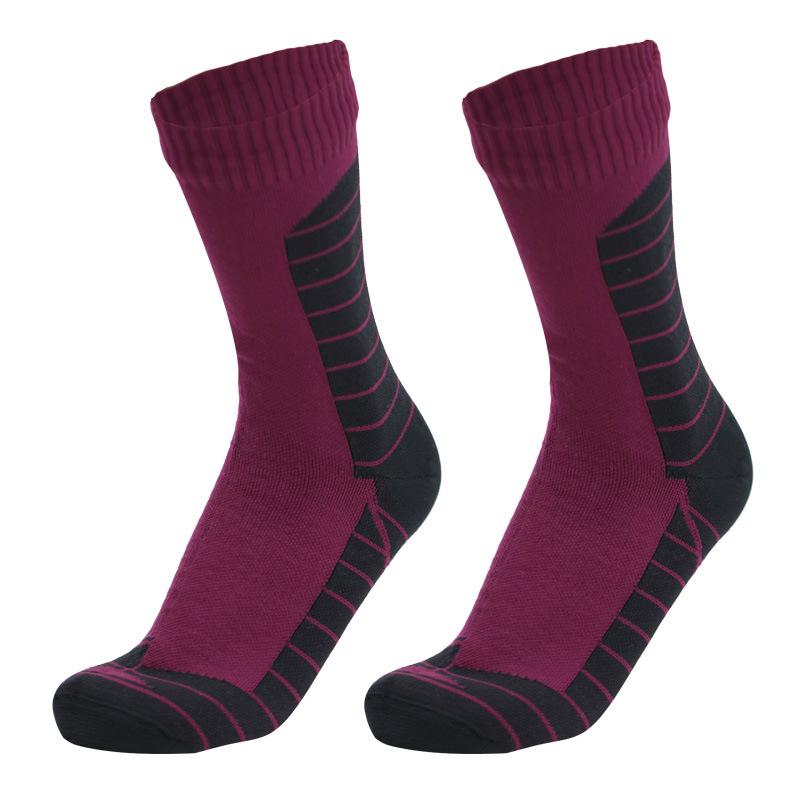 Unisex Mid Calf Ski Socks, Nylon Breathable Sweat Absorbent Winter Sports Socks for Men Women, 168N Terry Knit Thermal Socks