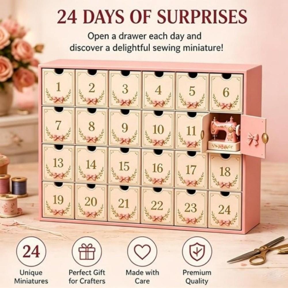 Ornaments Christmas Advent Calendar Sewing Theme Christmas Gifts 24 Days Advent Calendar Christmas