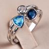 Hecheng European & American New Aesthetic Irregular Three-Color Stone Ring