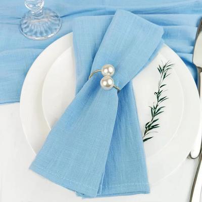 Салфетки 24 шт., хлопковые мягкие салфетки для ужина, ткань 30x45 см, нежно-голубые салфетки в деревенском стиле для свадебной вечеринки, украшения пасхального стола