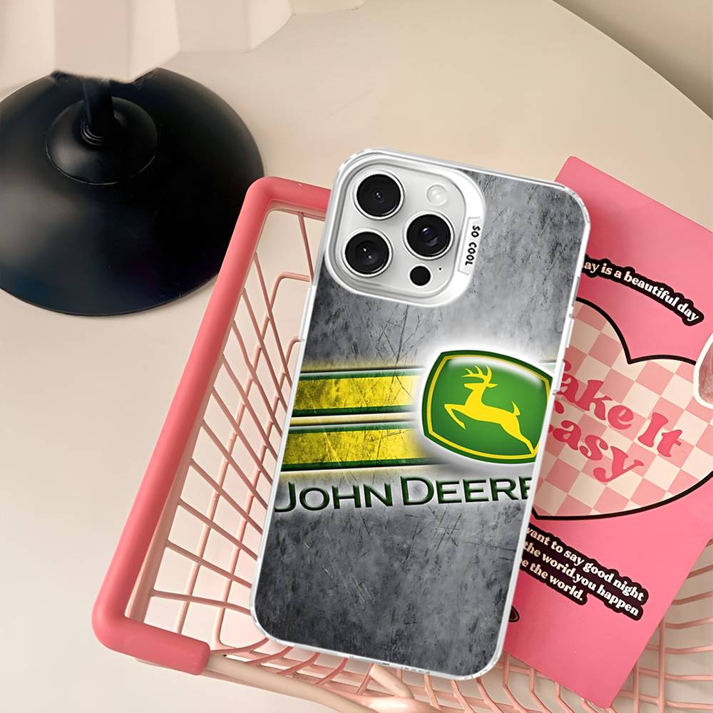 Зеленый чехол для телефона J-John Truck D-Deeres для IPhone 17 16 15 14 13 12 11 Pro Max Plus Цвет Серебристый
