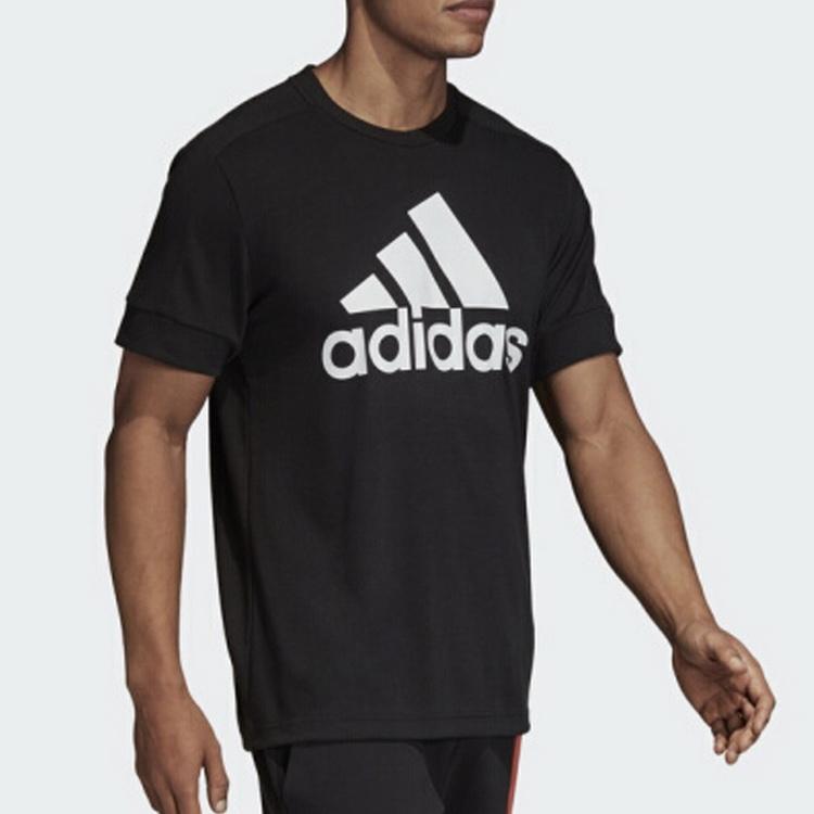 Adidas T Shirts Men's Black Crew Neck Moderate Straight Fit CY9874