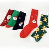 Модные рождественские мультяшные носки до середины икры для мужчин и женщин – Дизайны «Снеговик» и «Санта»