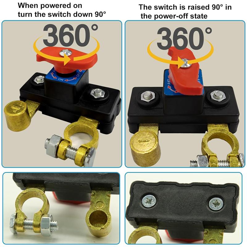 1 шт. Универсальный 12 В 24 В Выключатель питания автомобильного аккумулятора Разъединитель Чистая медь Высокая проводимость Для автомобиля Грузовика Лодки Автодома