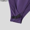 INCERUN Men Deep U Neck Halter Strap Sleeveless Bodysuits Fitted Briefs Jumpsuits Homewear
