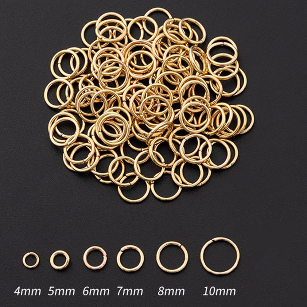 Товары для вечеринок, соединительные кольца Aolly Single Split, фурнитура для поделок, золотисто-серебристые серьги, покрытая бронзой, изготовление ювелирных изделий своими руками, 4–10 мм, 200–480 шт.