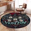Bring Me the Horizon Pattern Round Rug, Indoor/Outdoor Mat, for Picnic, Gameroom, Bedroom, Office, Living Room, Home Decor Carpet, Birthday Gift