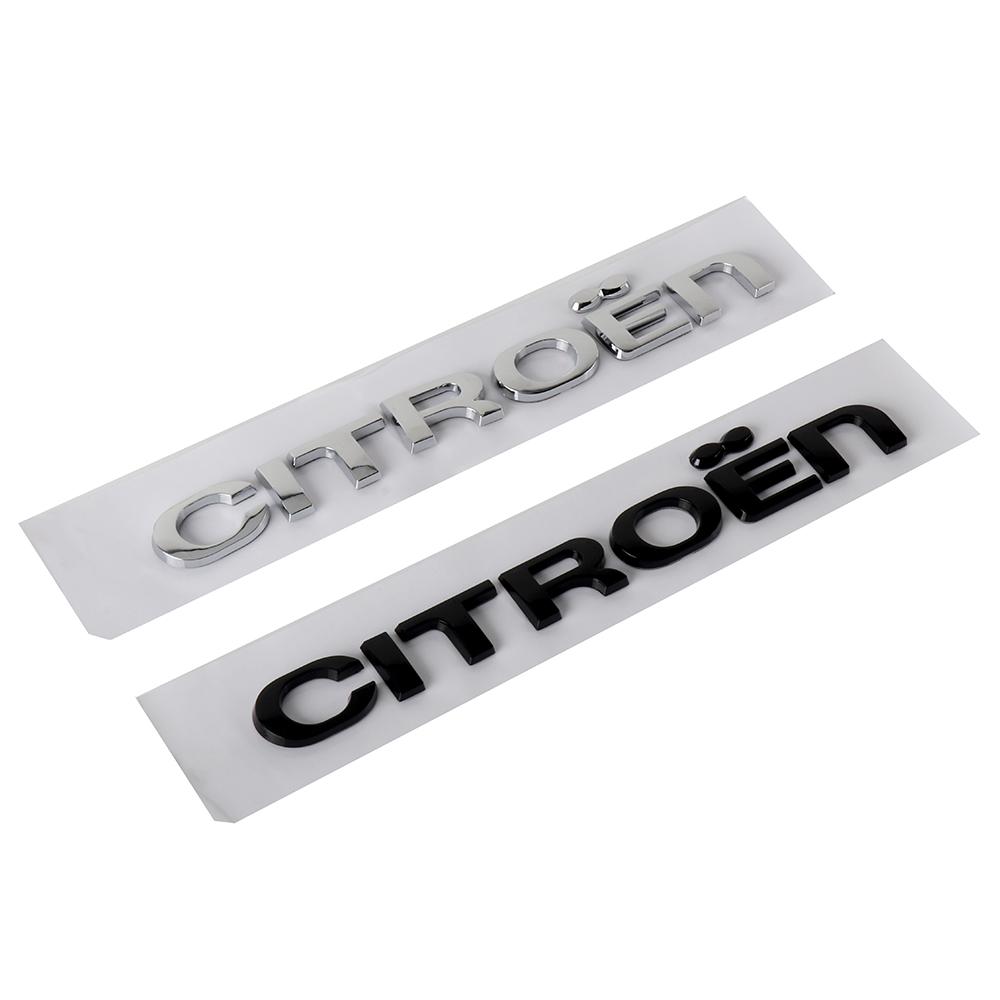 AABFI1 For Citroen Letter Metal Emblem Front Hood Rear Trunk Body Decoration Badge Sticker Auto Accessories