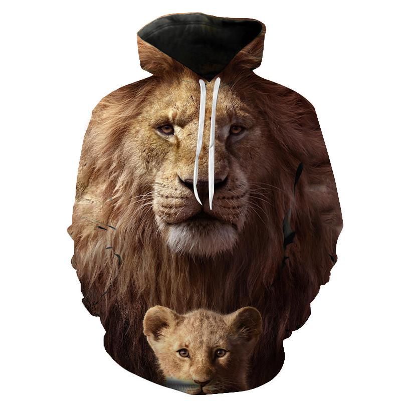 Толстовка с принтом льва для мужчин и женщин, пуловер с 3D принтом, топы, мужская толстовка, осенняя куртка, пальто, уличная одежда больших размеров, спортивный костюм