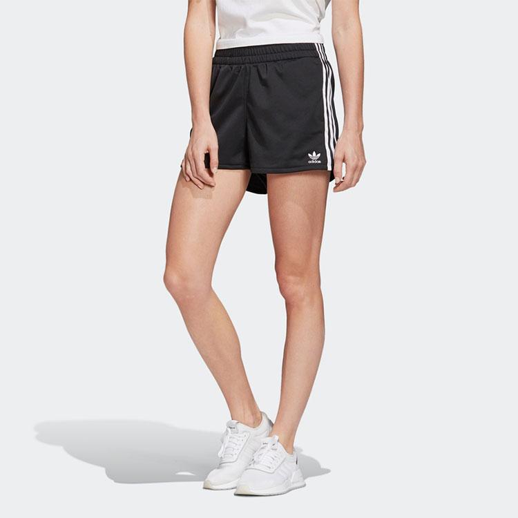 adidas Оригинальные шорты Hot Girl Series 3 полоски Маленький логотип Женские шорты Черные FM2610