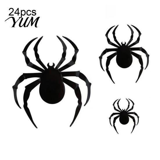 Spooky Hanging Bat Ornaments 3D Bats Wall Decor, Halloween Black Stickers, Waterproof Tree Scary Plastic DIY Room Decal for Indoor Party Supplies