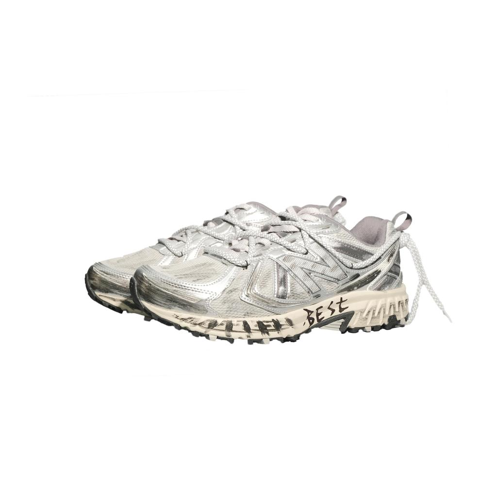 New Balance NB 410 V5 Износостойкие Низкие Беговые Кроссовки Унисекс Серебристые MT410KR5(Команда747-)