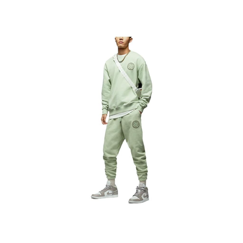 Jordan Толстовка с круглым вырезом с вышитым логотипом, мужские топы, зеленый FJ1321-327