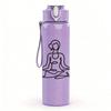 1PC Meditating Yoga Lady Silhouette Print 750ml Color Plastic Sports Water Bottle Leakproof Flip Straw Lid Suitable for Sports Office Home Use