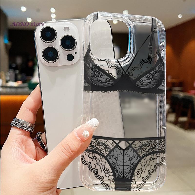 Creative Sexy case for iPhone 17 16 15 14 13 12 11 Pro Max Lace Lingerie Cover Funda Coque Capa Bumper Shockproof Case Girl Gift