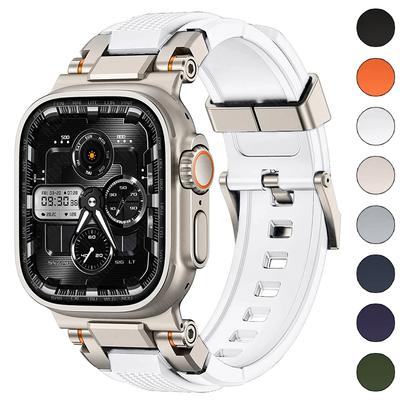 Спортивный ремешок из ТПУ для Apple Watch Ultra 3/2 49 мм 46 мм 45 мм 44 мм 42 мм, силиконовый мужской браслет для iWatch Series 11 10 9 8 7 6