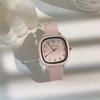 Pastel Square Soft Female Student Girls Leather Daily Analog Second Hand Needle Fashion Square Wrist Watch