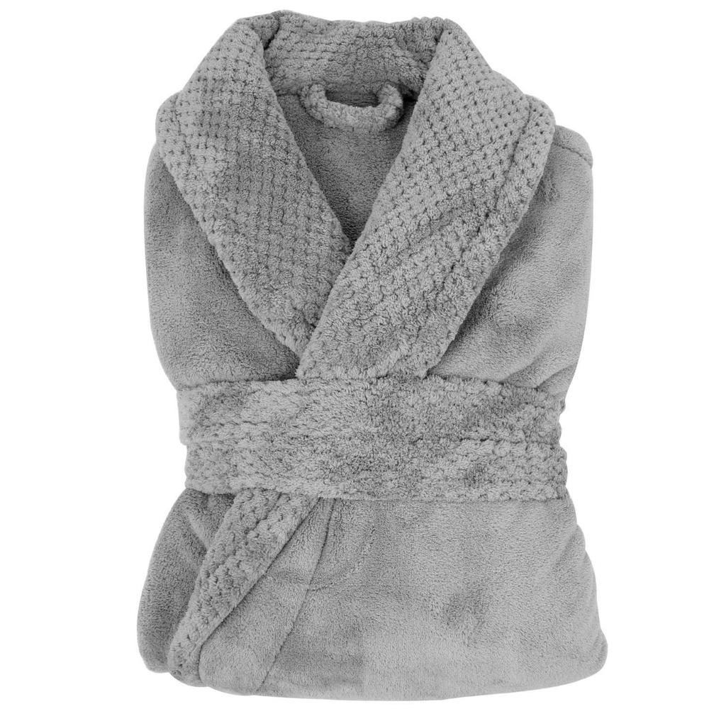 Women's Pineapple Plaid Coral Fleece Bathrobe - Absorbent, Long, Lapel Design, Perfect for Home, Hotel, or Morning Wear