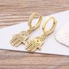 Nidin Fashion Luxury 14 Styles Wholesale Palm Tree Drop Earrings Micro Pave Cubic Zirconia High Quality Party Wedding Jewelry