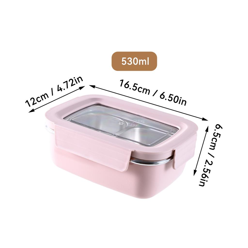 Microwave 304 Stainless Steel Compartment Lunch Box Stackable Leak-proof Student Bento Box Food Container For Cold And Hot Food