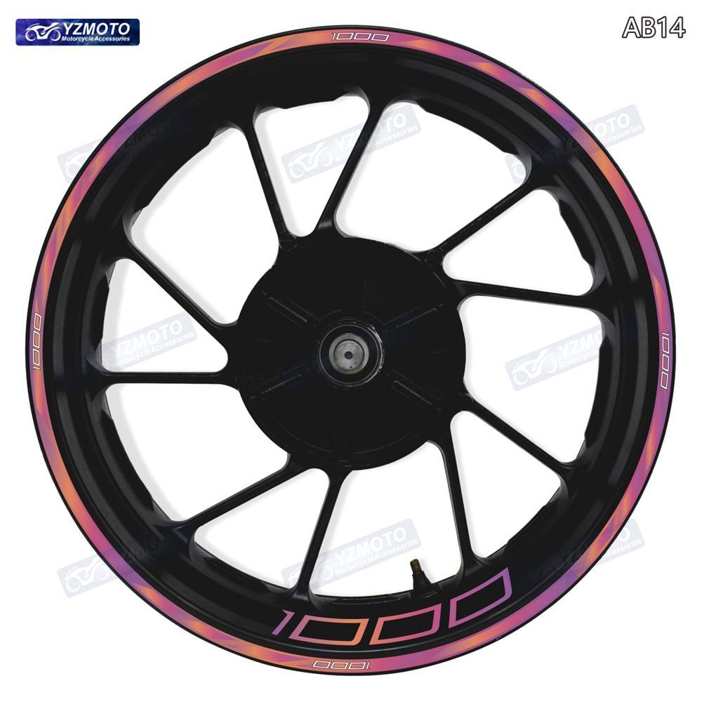 For Z1000 Motocycle Accessories Wheel Hub Sticker Front And Rear 17-inch Decal Reflective Rim Waterproof Decoration Stickers
