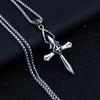 Necklace Silver Steel Cross Prayer 368