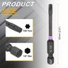 Ударные биты для отвертки Torx T7-T50, шестигранный хвостовик 1/4", магнитные, без отверстия, защищенные от взлома, 6-лучевая звезда, биты для шуруповерта, электроинструмент