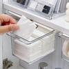 2 Pcs Transparent Desk Drawer Organizers Box Makeup Organizer Clear Plastic Storage Box Cosmetic Cotton Pads Cosmetic Desk