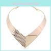 Fashion V Shaped Metal Women Collar Necklace With Geometric Design For Trendy Womens Jewelry