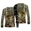 Spring and Autumn Men's Hunting Breathable T-Shirt Long Sleeve Outdoor Sports Crewneck Tops Forest Camouflage Top Tees 6XL