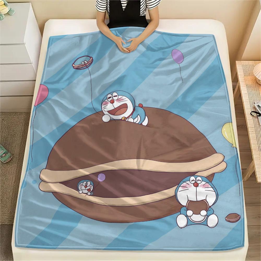 Doraemon4 Flannel Blanket, High quality Comfortable for All Seasons, Home Decor, Warmth and Comfort