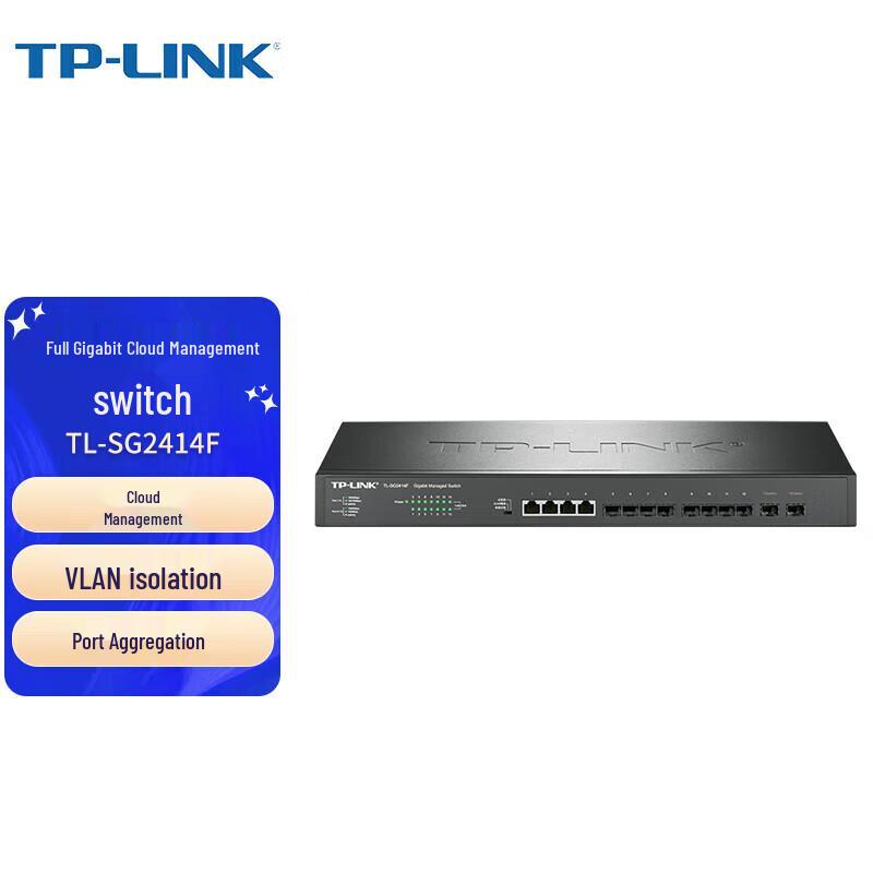 TP-Link TL-SG2414F Gigabit Managed Switch with 10 SFP Ports